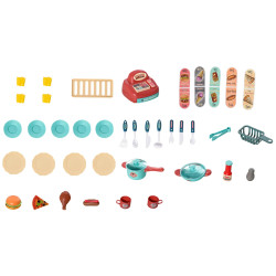 Bucatarie de joaca Homcom 350-090 (Blue/Red/Orange) Thumb