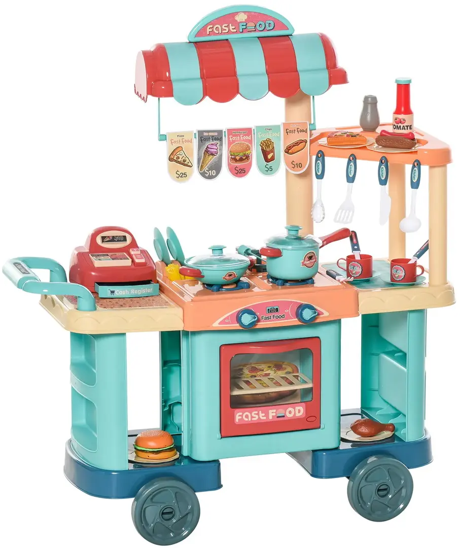 Bucatarie de joaca Homcom 350-090 (Blue/Red/Orange)