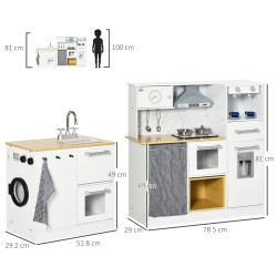 Bucatarie de joaca Homcom 350-141V00WT (White) Thumb