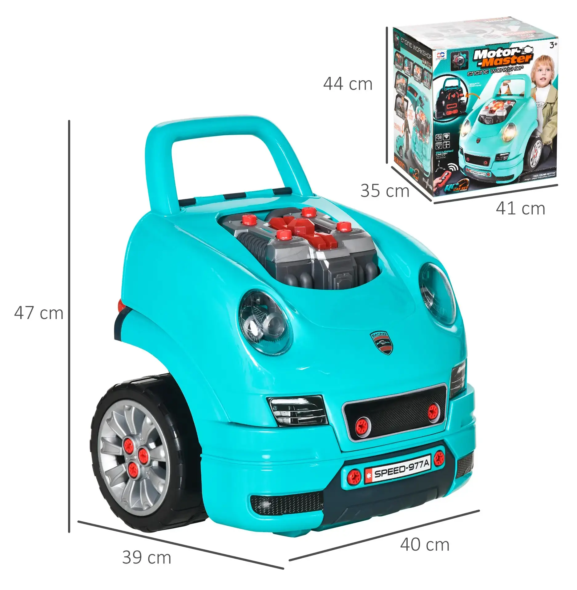 Set de joaca pentru mecanic auto Homcom 350-128 (Blue) - 3