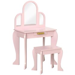 Masa de toaleta cu scaun Homcom 316-001V00PK 52x32x85 cm (Pink) Thumb