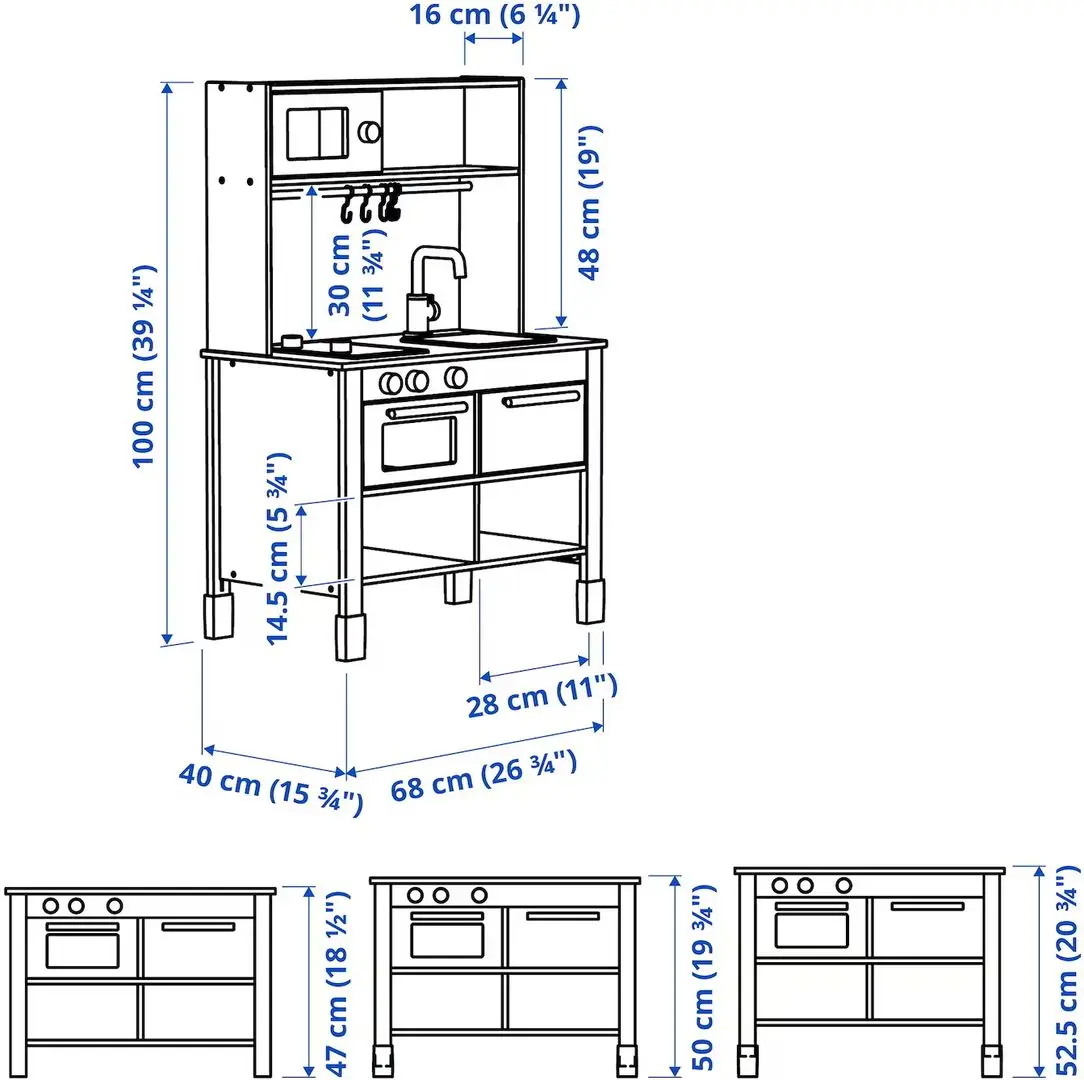 Bucatarie de joaca Ikea Silltrut 68x40x100 (Gri)