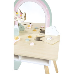 Masa de toaleta pentru copii Janod Djeco Unicorn J06464 (Blue) Thumb