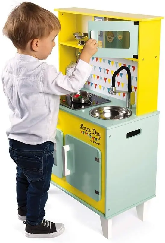 Bucatarie de joaca Janod Happy Day J06564 (Blue/Yellow) - 6