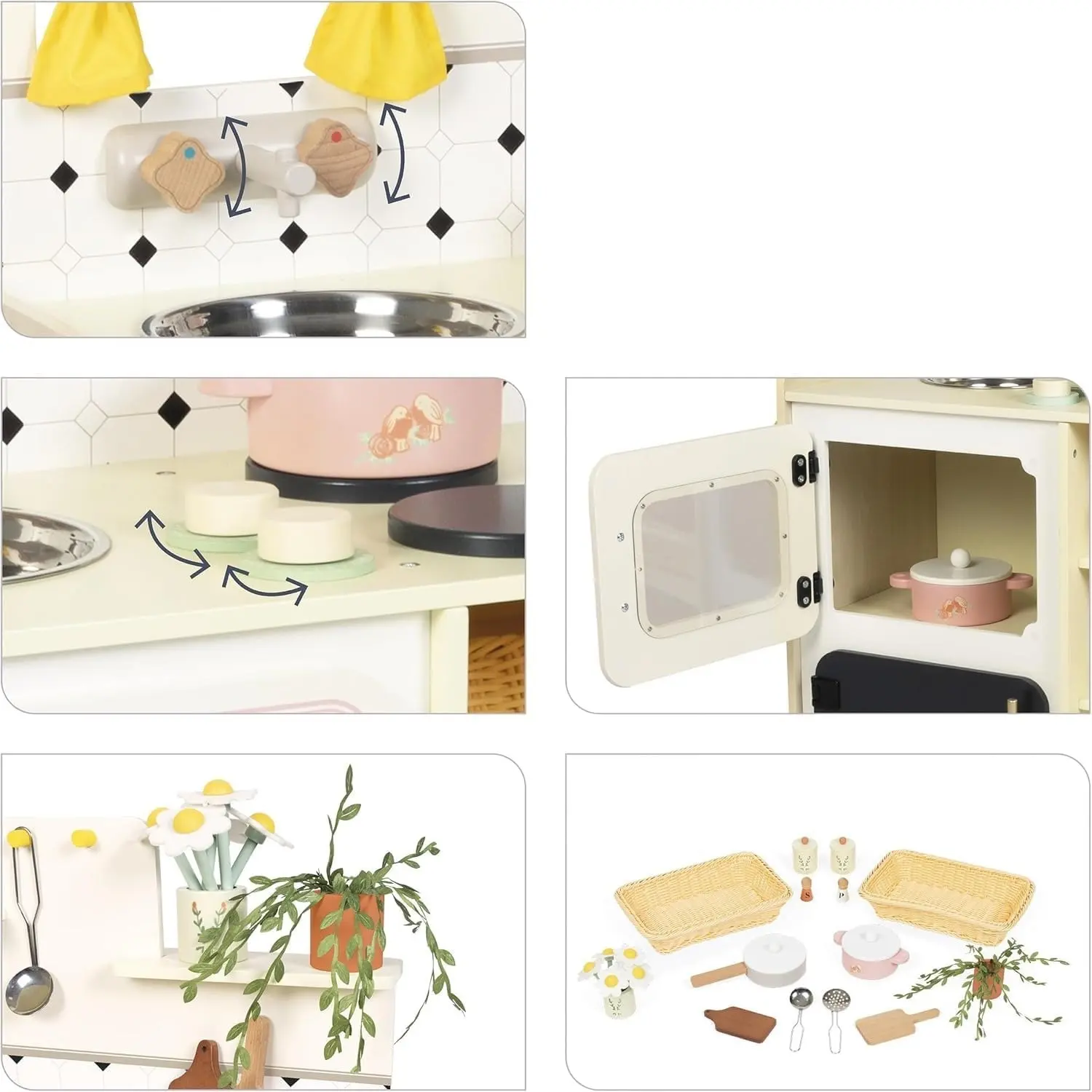 Bucatarie de joaca Janod Shiny Grandma J06642 (Beige/White) - 4