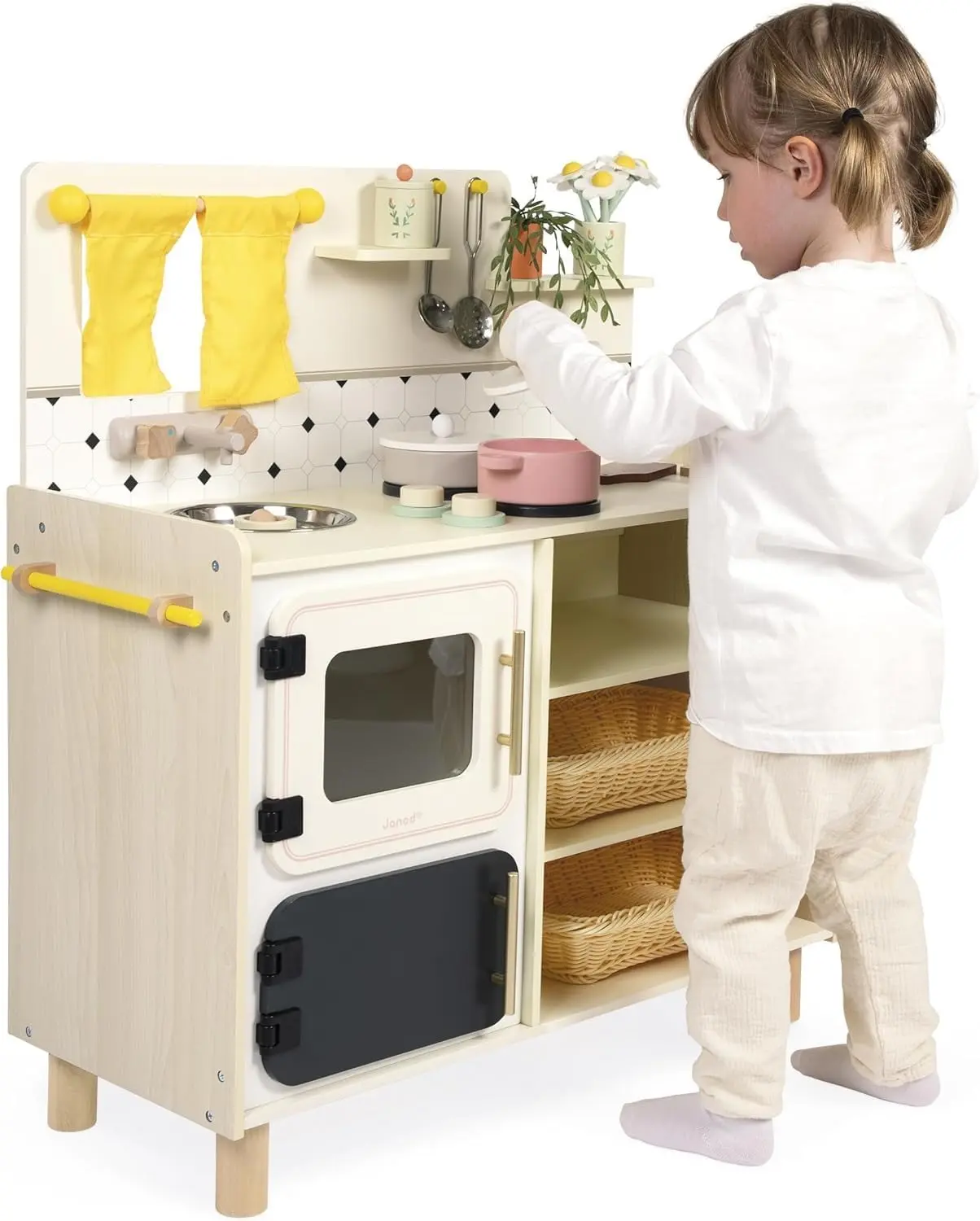 Bucatarie de joaca Janod Shiny Grandma J06642 (Beige/White) - 6