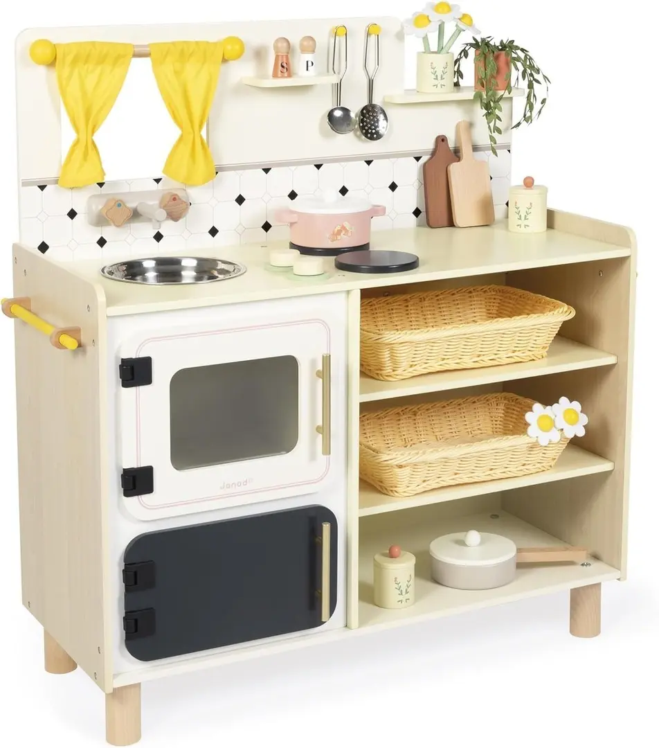 Bucatarie de joaca Janod Shiny Grandma J06642 (Beige/White)