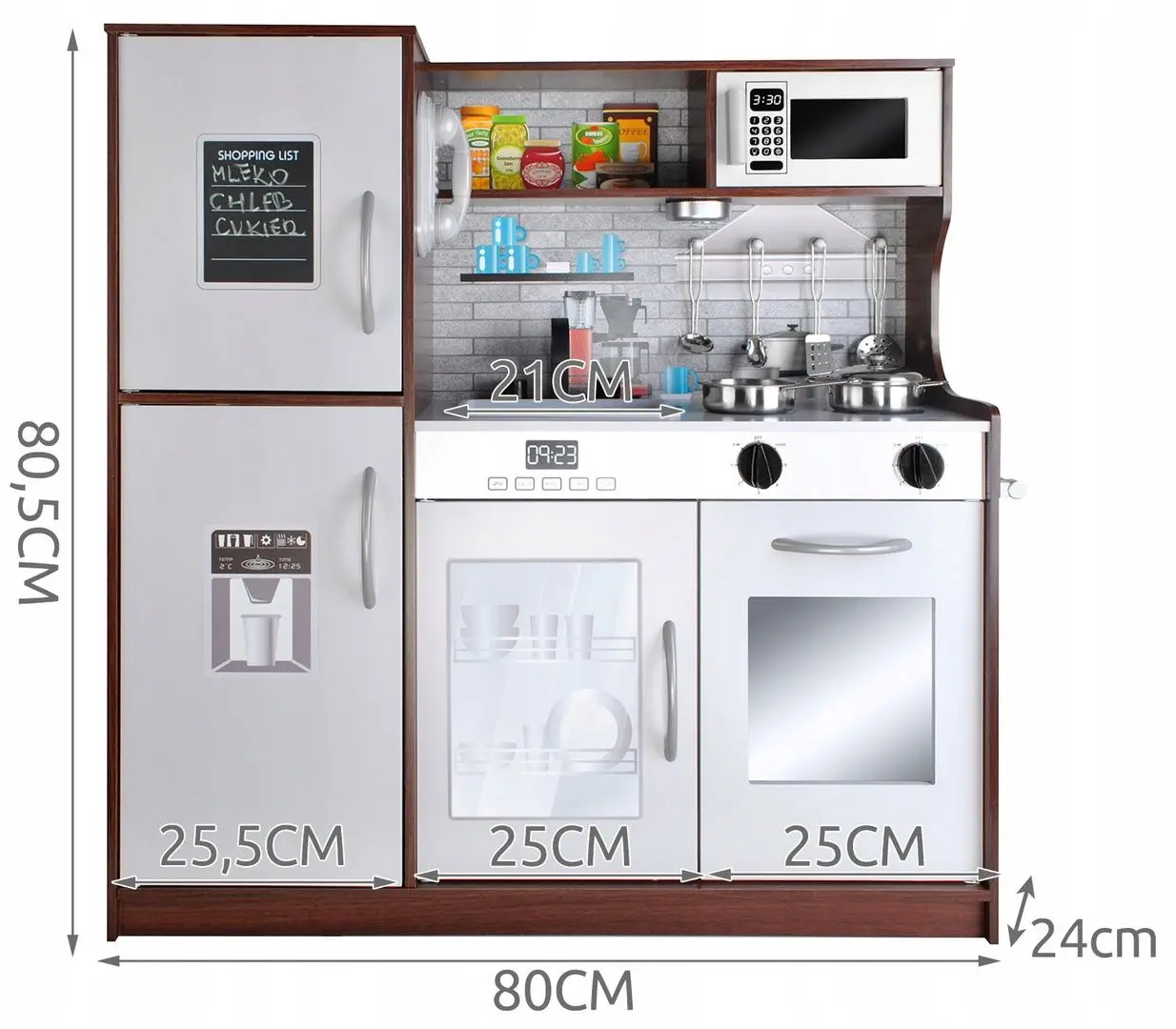 Bucatarie de joaca Kruzzel XL 22114 (Dark Brown/White)