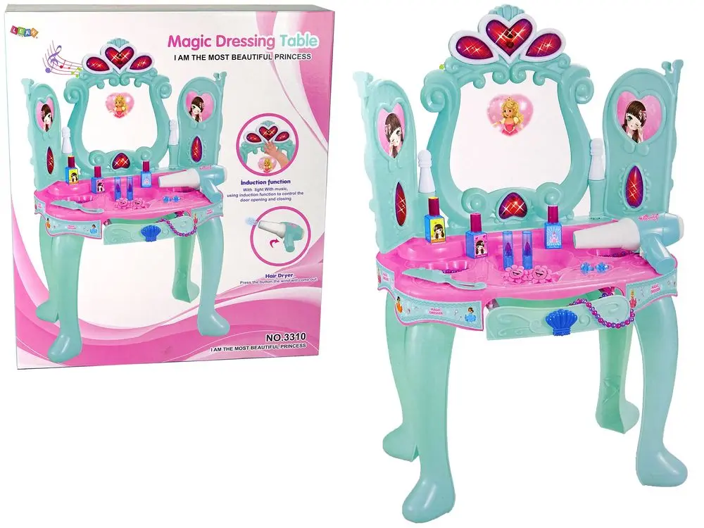 Детский туалетный столик LeanToys Magic Dressing Table 14808 (Mint/Pink) - 3