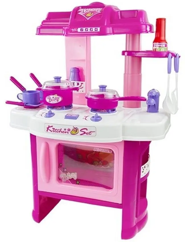 Игровая кухня LeanToys 733 (Pink/White)