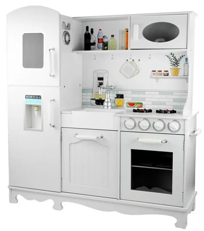 Bucatarie de joaca LeanToys Nela (White-Gray)