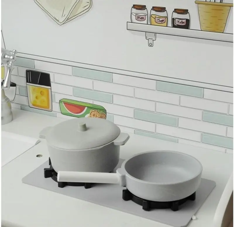 Bucatarie de joaca LeanToys Nela (White-Gray)