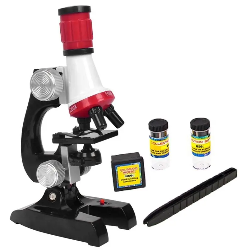 Игровой микроскоп + набор аксессуаров LeanToys 1604 (Black/Red)