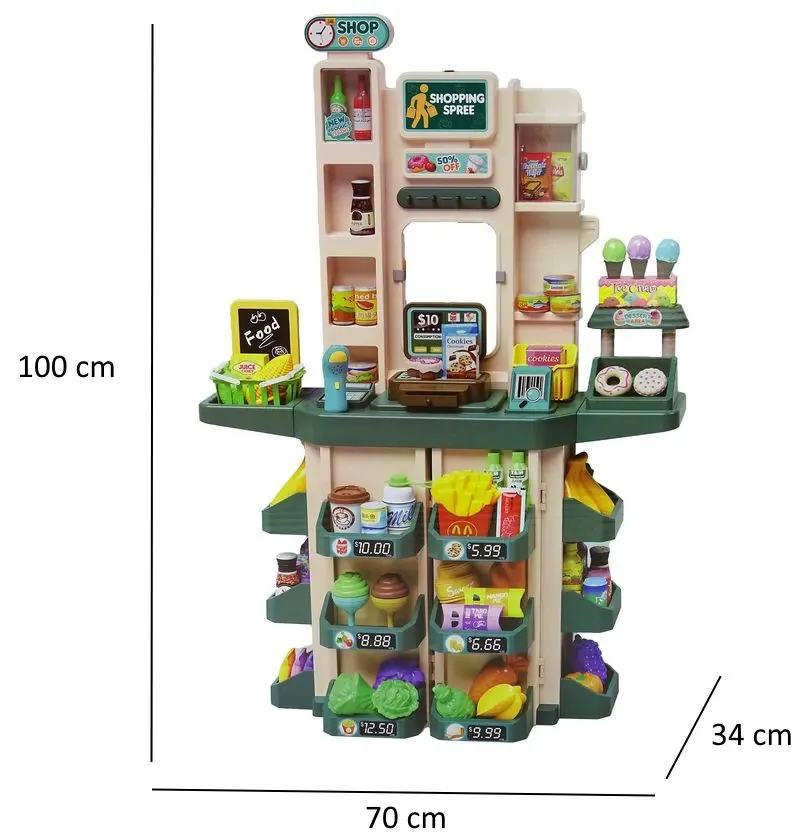 Игровой набор 2в1 LeanToys Kitchen Shop (Green/Beige) - 3