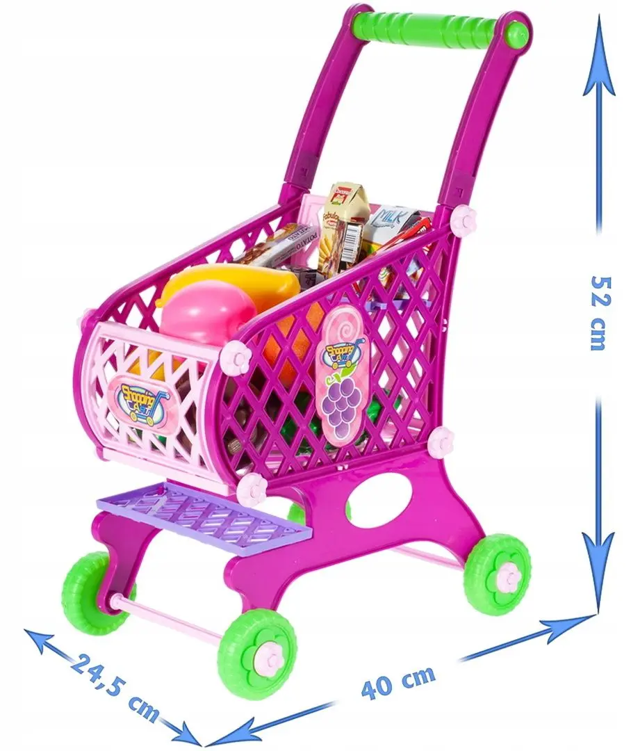 Carucior de cumparaturi pentru copii MalPlay 107229 (Pink)