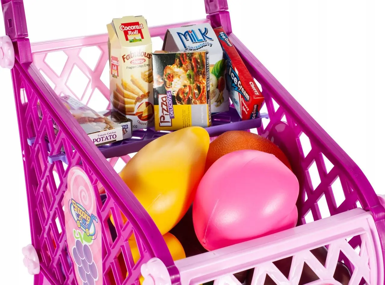 Carucior de cumparaturi pentru copii MalPlay 107229 (Pink)