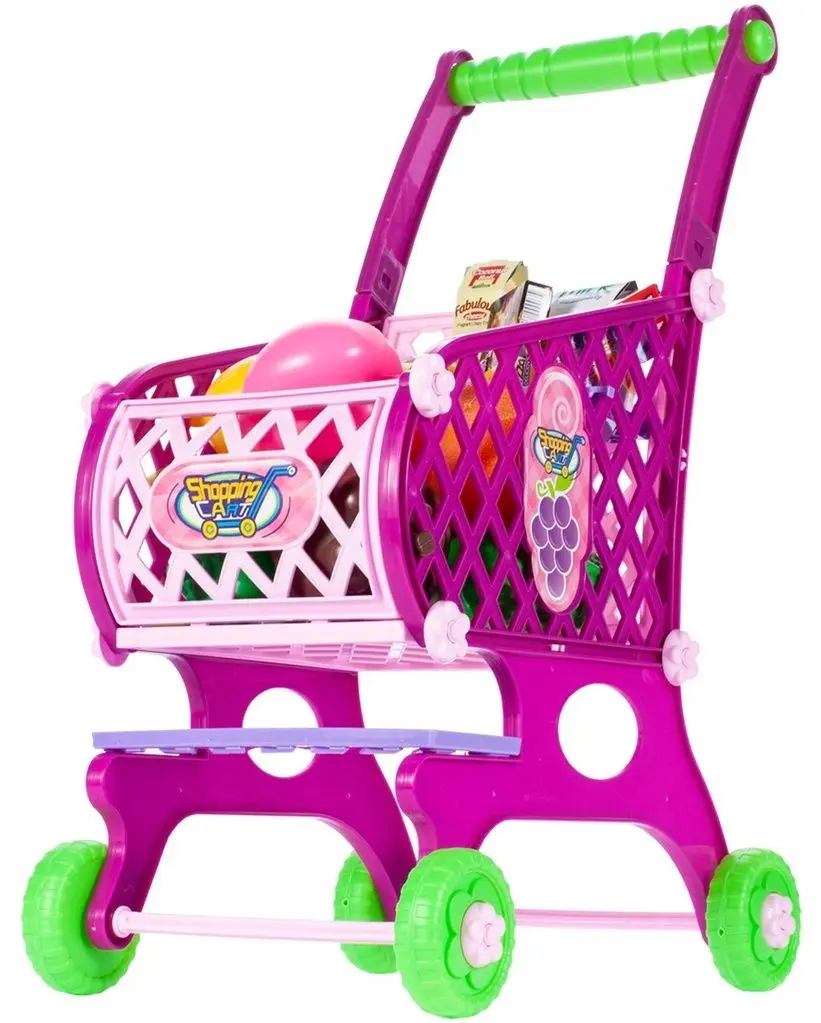 Carucior de cumparaturi pentru copii MalPlay 107229 (Pink)