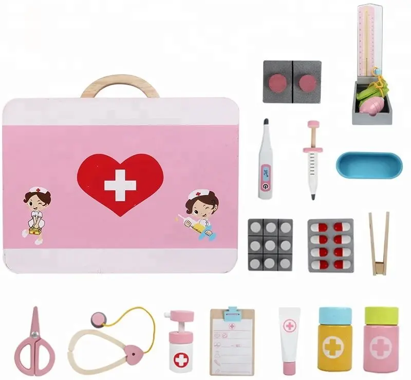 Set de joaca Trusa Medicala din lemn cu Accesorii Doctor 2305-1 - 2