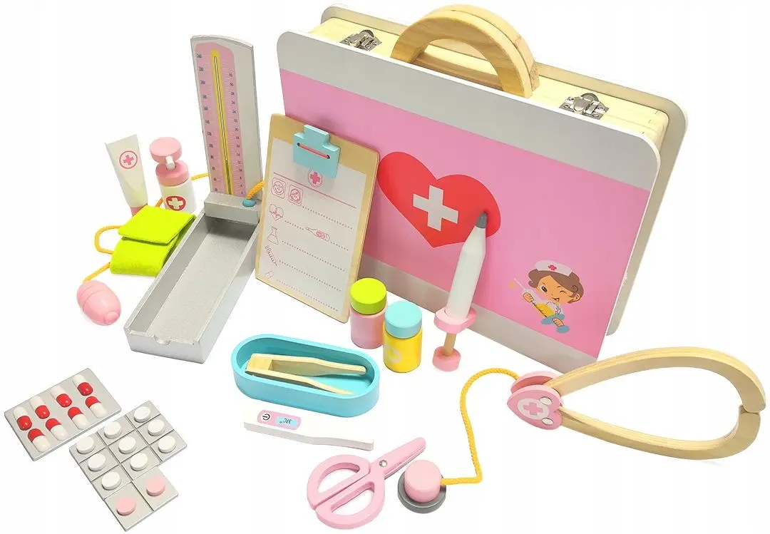 Set de joaca Trusa Medicala din lemn cu Accesorii Doctor 2305-1
