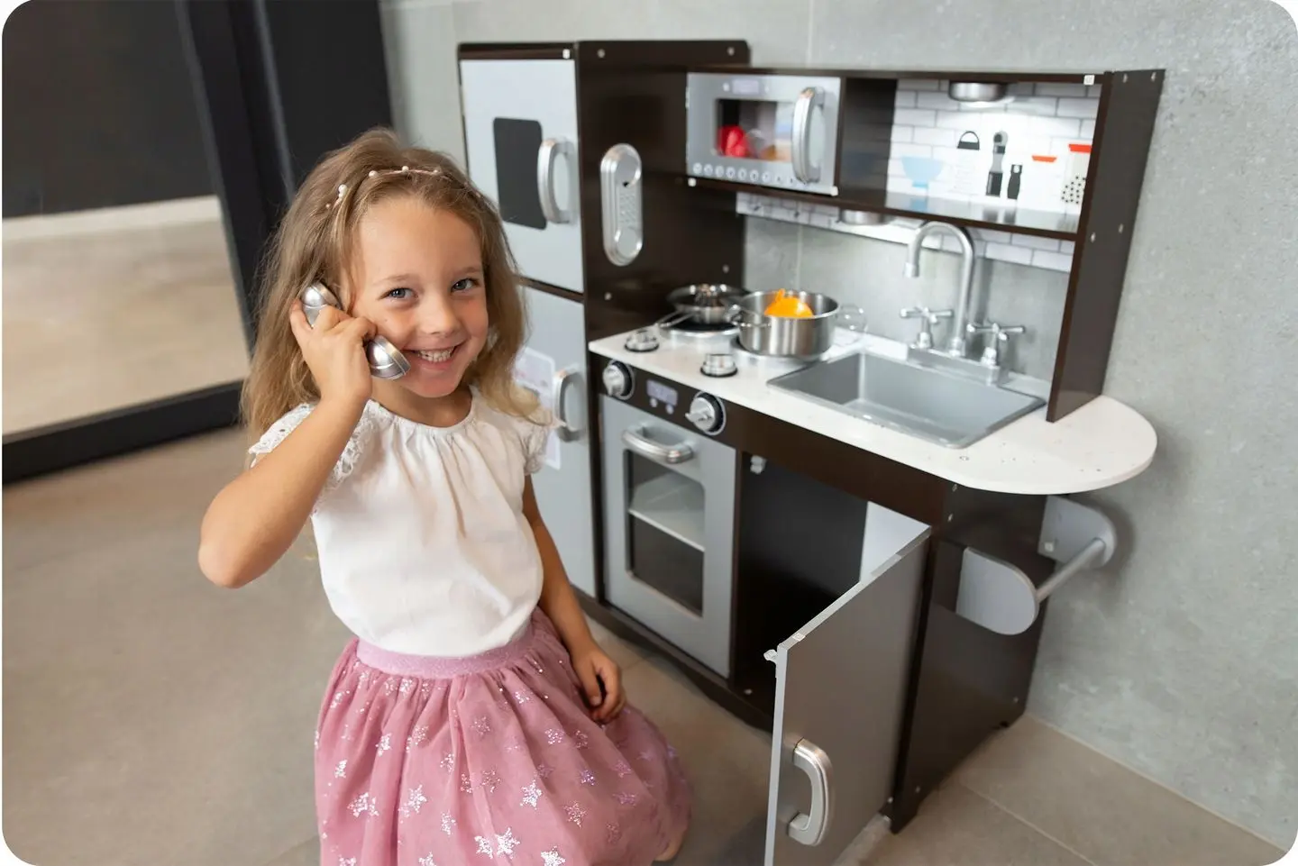 Bucatarie de joaca Ricokids Retro (Brown/White)