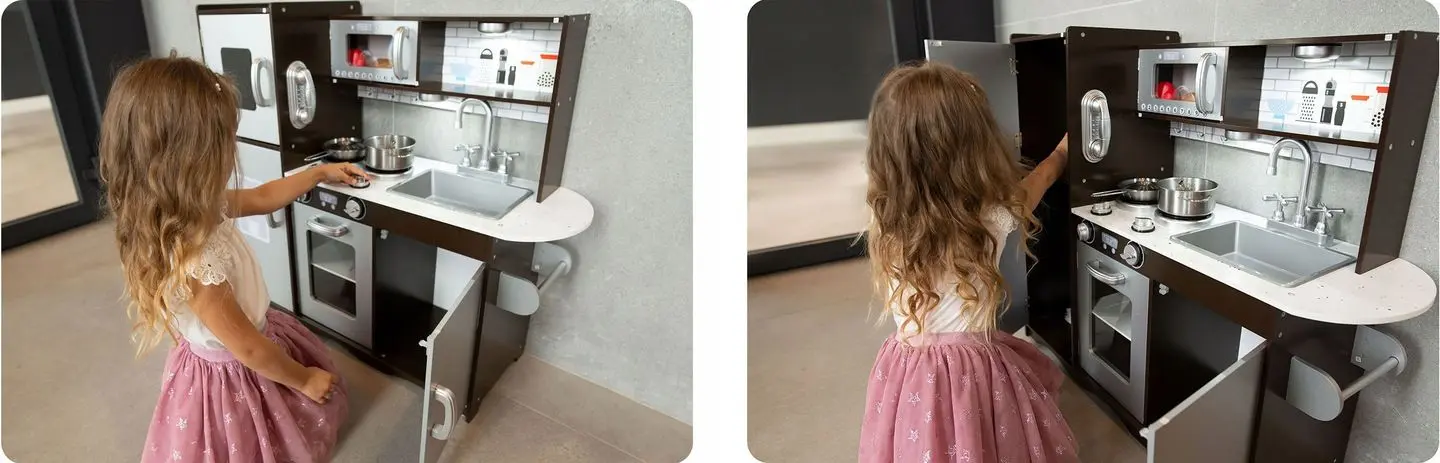 Bucatarie de joaca Ricokids Retro (Brown/White)