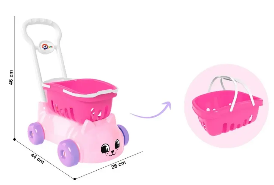 Carucior de cumparaturi pentru copii TechnoK 7587 (Pink)
