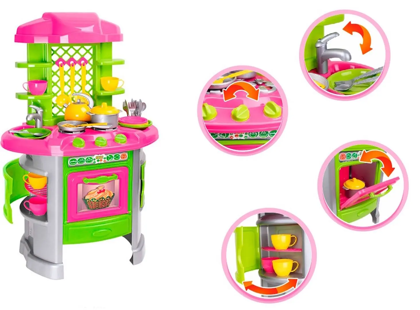 Bucatarie de joaca ТехноК Kitchen 8 0915 (Pink/Green)