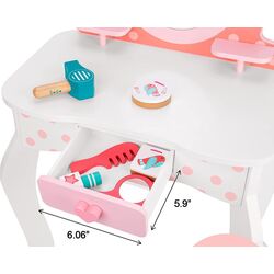 Masuta de toaleta cu scaun Tooky Toy TK462 (Pink) Thumb
