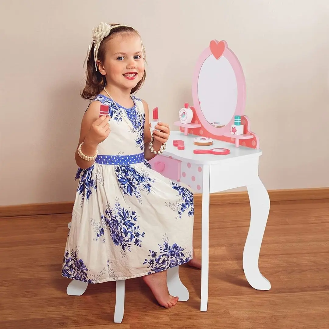 Masuta de toaleta cu scaun Tooky Toy TK462 (Pink)