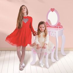 Masuta de toaleta cu scaun Tooky Toy TK462 (Pink) Thumb