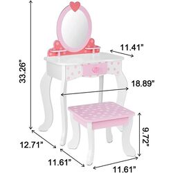 Masuta de toaleta cu scaun Tooky Toy TK462 (Pink) Thumb