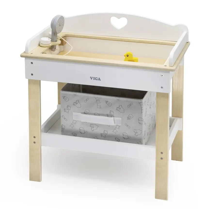 Masă de schimbat bebeluși pentru copii 2in1 Viga 44720 (White)