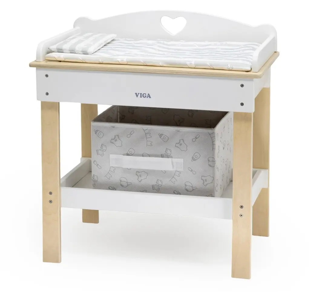 Masă de schimbat bebeluși pentru copii 2in1 Viga 44720 (White)
