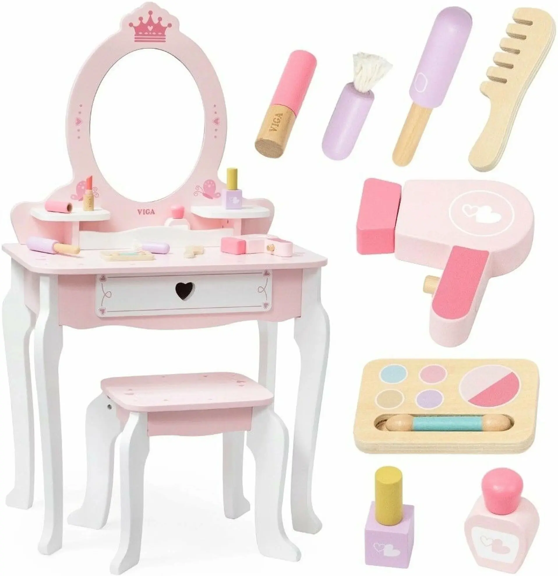 Masuta de toaleta pentru copii Viga Toys 44782 (White/Pink)