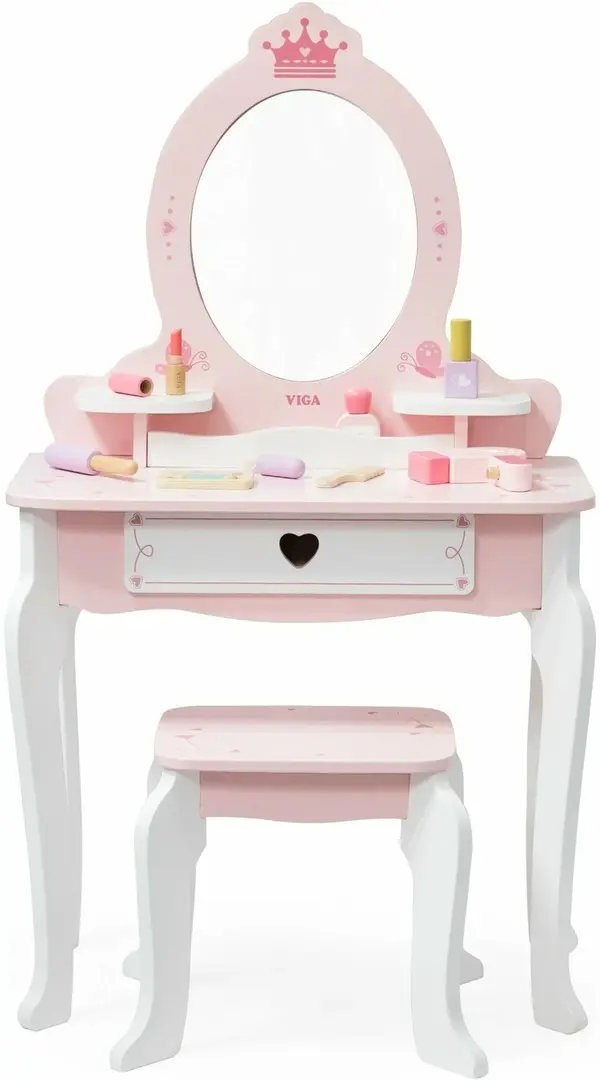 Masuta de toaleta pentru copii Viga Toys 44782 (White/Pink)
