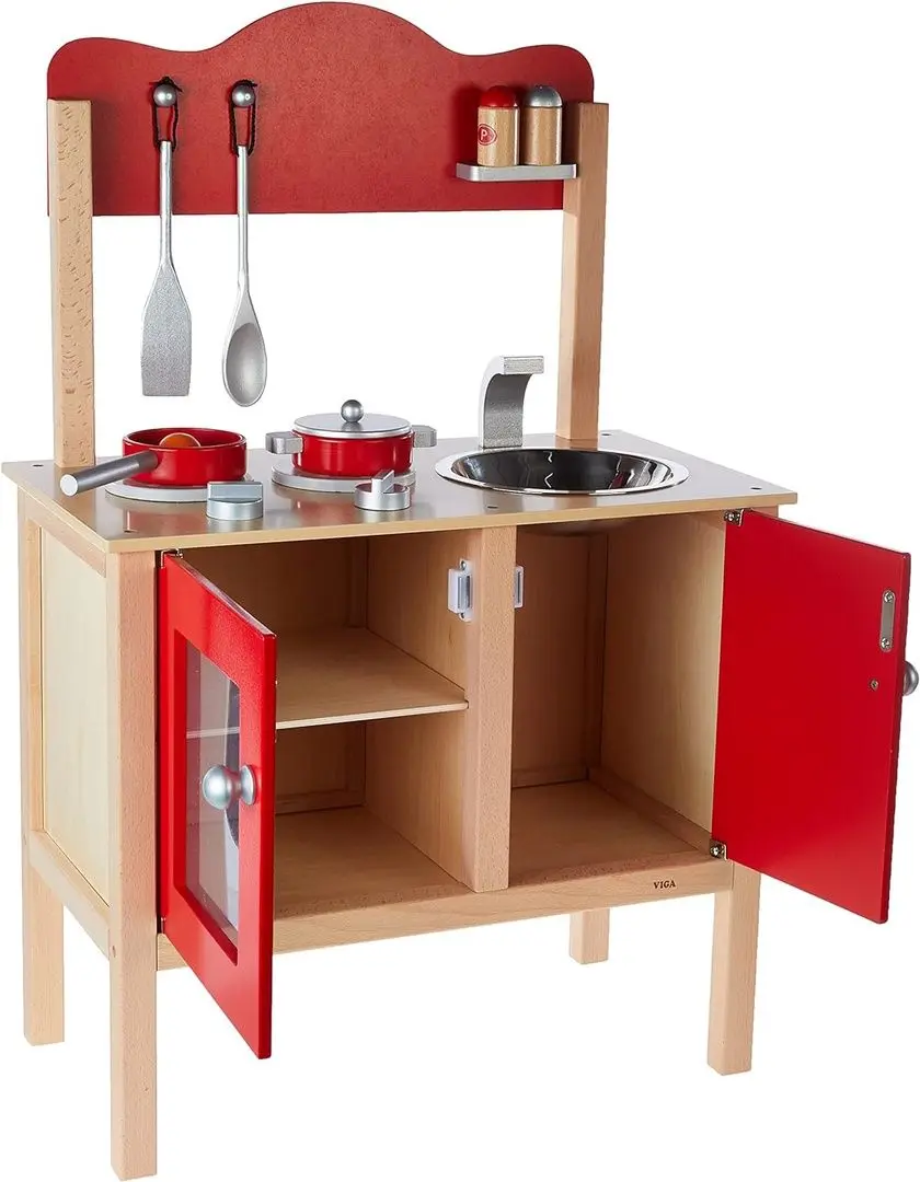 Bucatarie de joaca Viga Toys 50384 (Red)