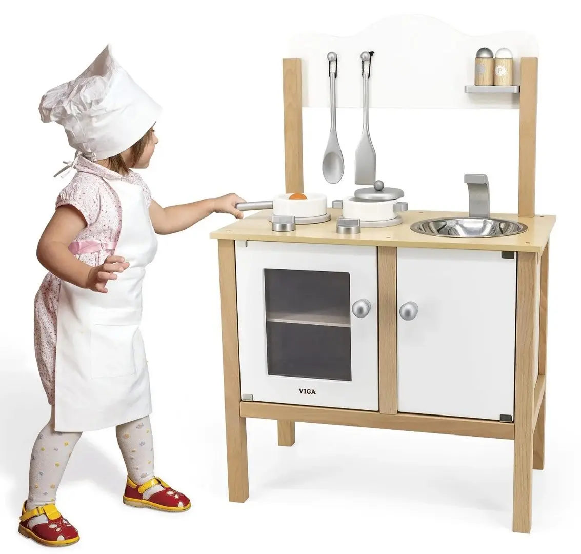 Bucatarie de joaca Viga Toys Noble Kitchen 50223 (Wood/White)