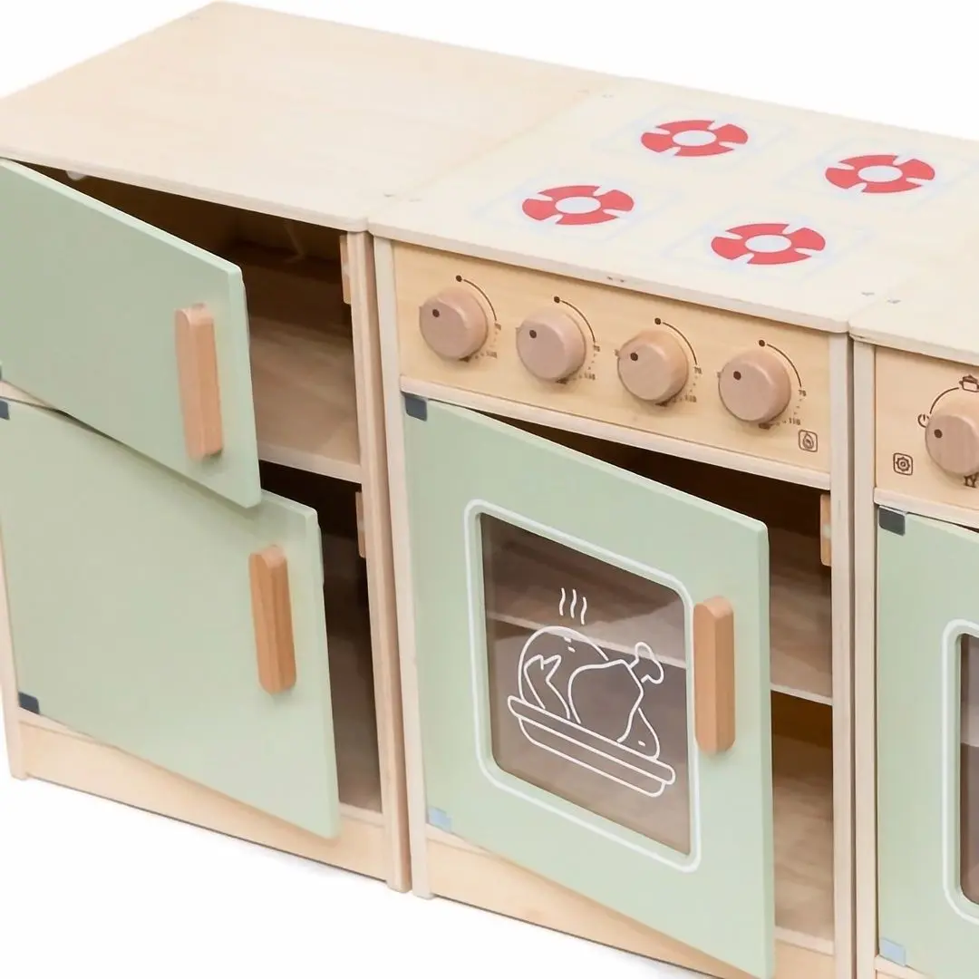 Bucatarie de joaca Viga Toys PolarB Kitchen XL 44248 (Green/Wood)