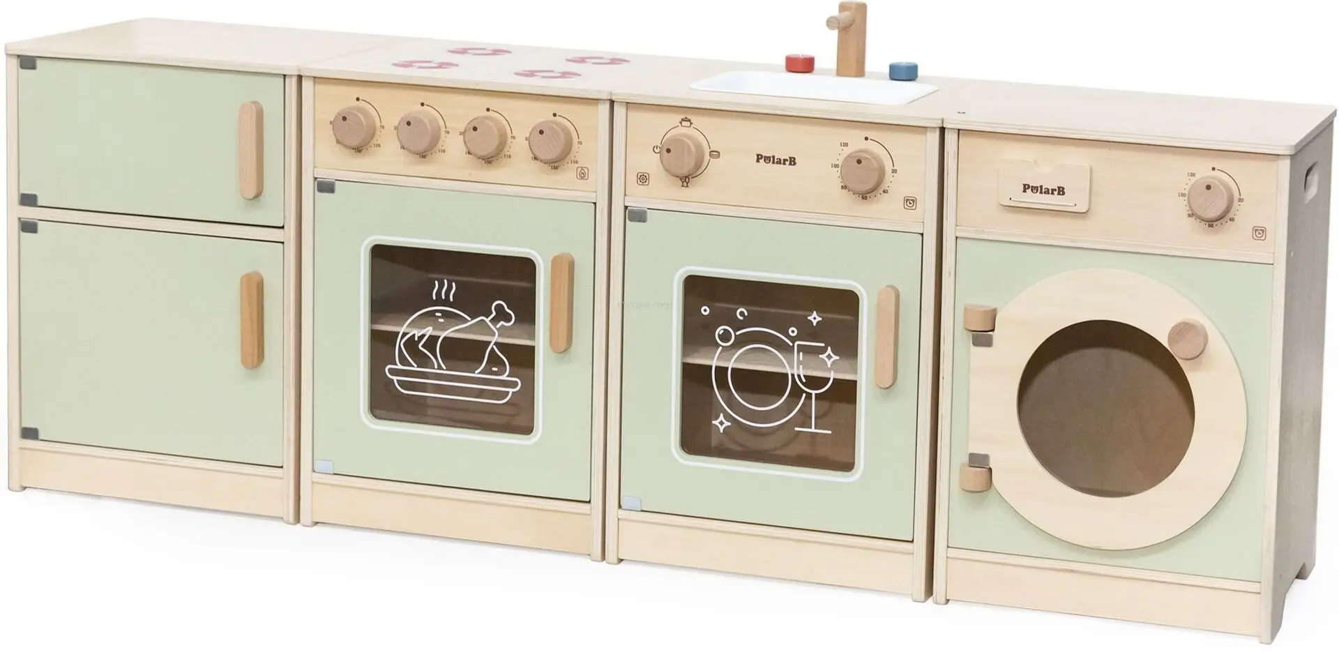 Bucatarie de joaca Viga Toys PolarB Kitchen XL 44248 (Green/Wood)