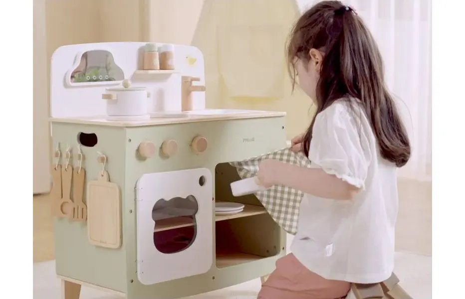 Bucatarie de joaca Viga Toys PolarB Large Wooden Kitchen (Green)