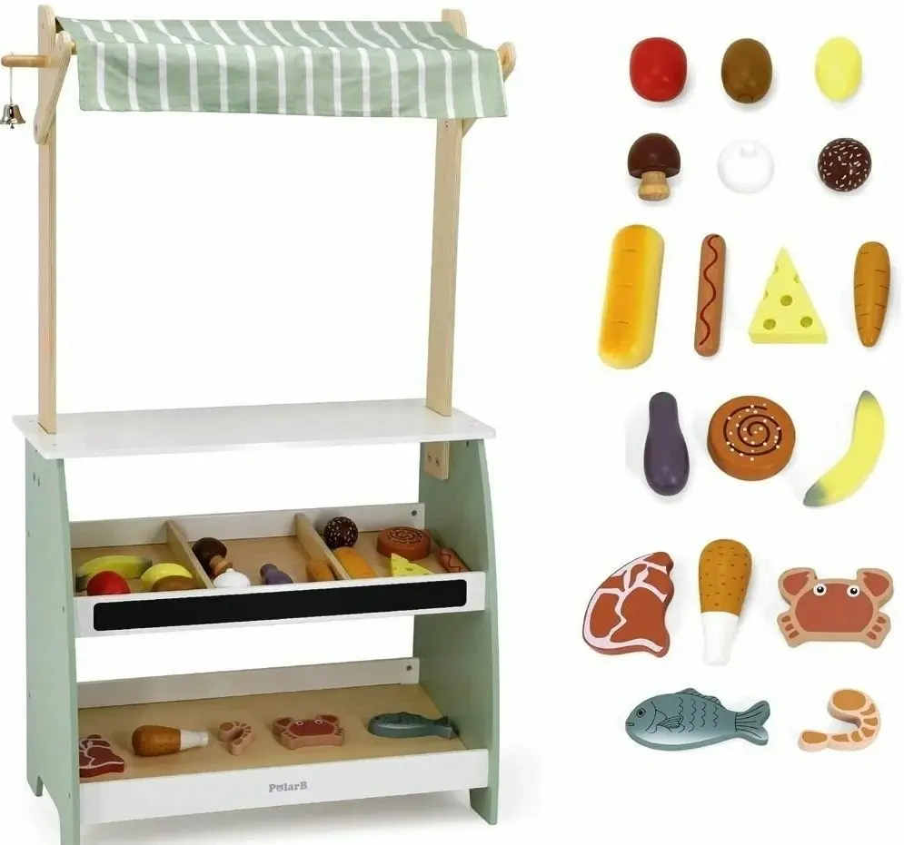 Set de joaca Viga Toys BolarB Market Stall 44099 (White/Green)