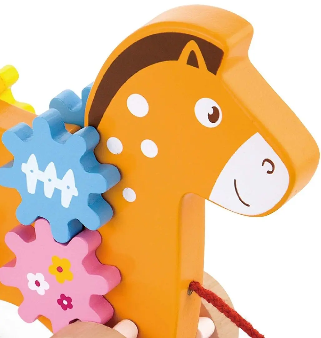 Развивающая игрушка-каталка Viga Toys Pull Along Horse with Gears 50976 - 2