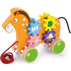 Развивающая игрушка-каталка Viga Toys Pull Along Horse with Gears 50976
