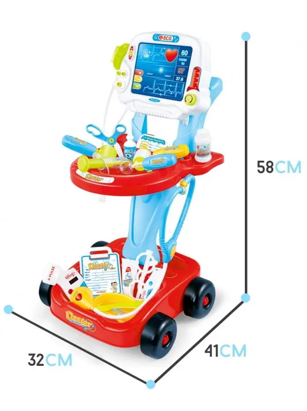 Игровой набор Woopie Little Doctor's Trolley 28743 (Red/Blue)