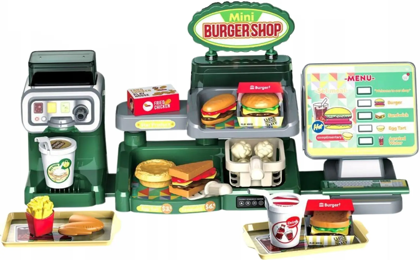 Set de joaca Woopie Mini Burger Shop (Green/Grey)