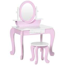 Masa de toaleta cu taburet pentru copii Zonekiz 316-006V00PK (Pink)