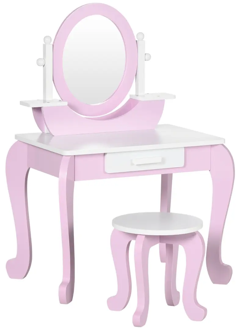 Masa de toaleta cu taburet pentru copii Zonekiz 316-006V00PK (Pink)