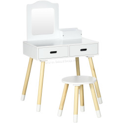Masuta de toaleta pentru copii Zonekiz 316-005V00WT (White/Natural Wood)