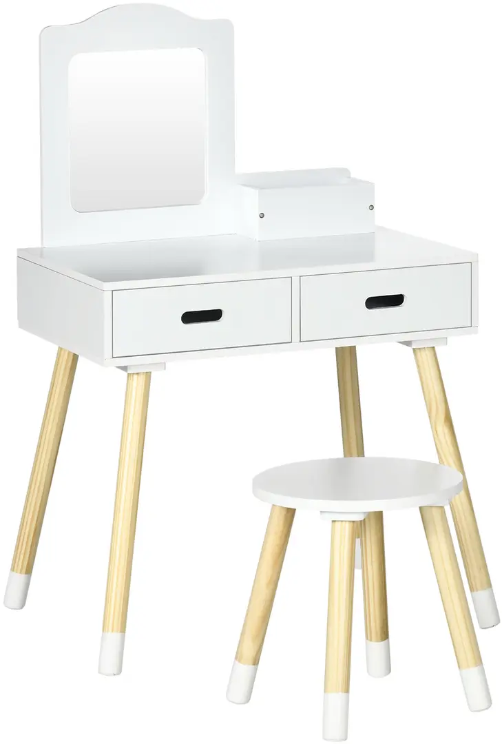 Masuta de toaleta pentru copii Zonekiz 316-005V00WT (White/Natural Wood)