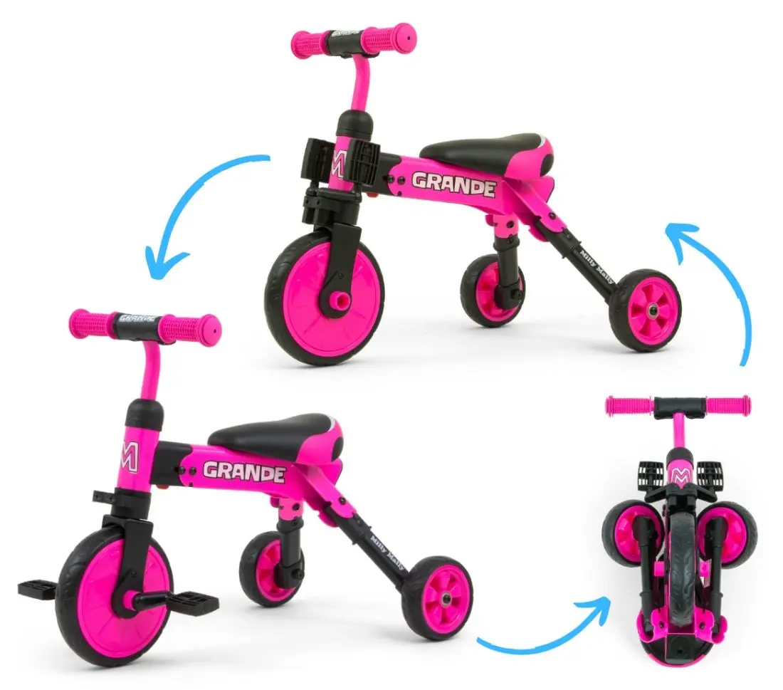 Tricicleta 2in1 Milly Mally Grande (Pink) - 6